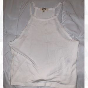 White high neck crop top
